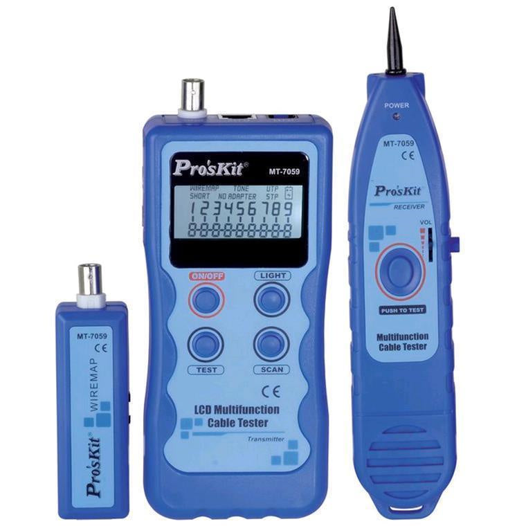 ProsKit MT-7059 LCD Display Multifunction Cable Tester Wire LAN Cable Tracing