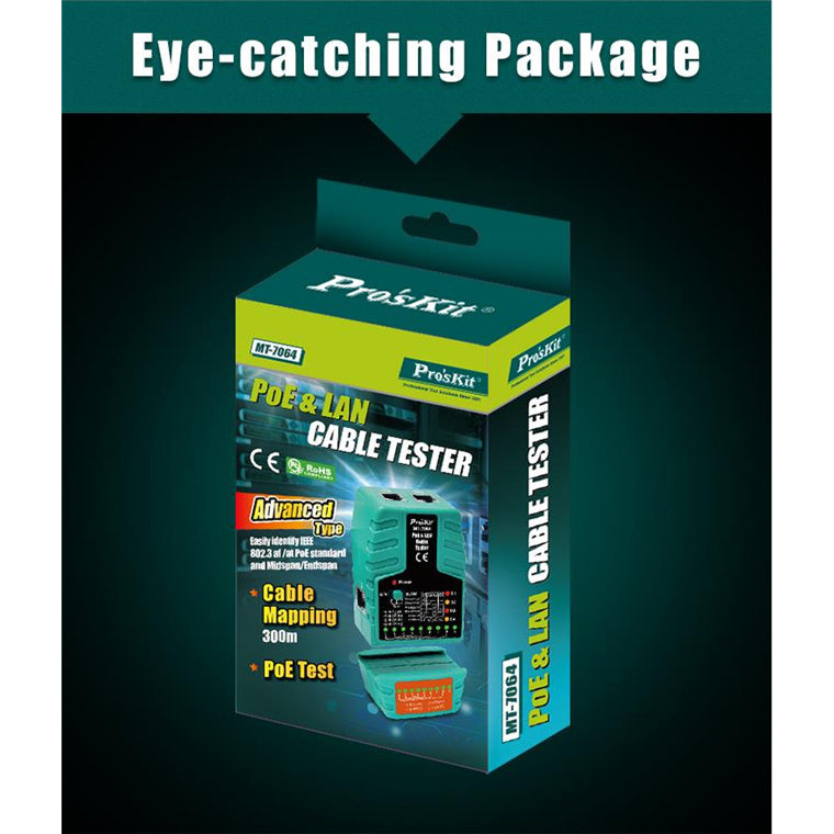 ProsKit MT-7064 PoE & LAN Cable Tester
