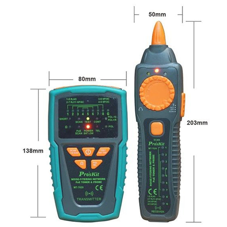 ProsKit MT-7029N Noise-Filtering Network PoE Toner & Probe Kit