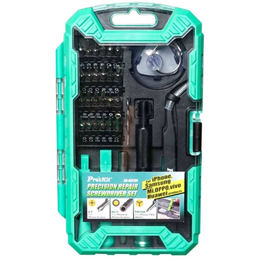 ProsKit SD-9322M Smart Phone & Tablets Repair Technician 24 pcs Bits & Tools Kit, Designed for Apple, Huawei, and more