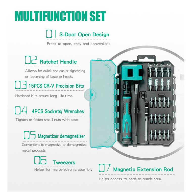 ProsKit SD-9827M DIY Tool 27 IN 1 Screwdriver Set For Cell Phone, Notebook, Electronic Field, Home, Office, Bike and More