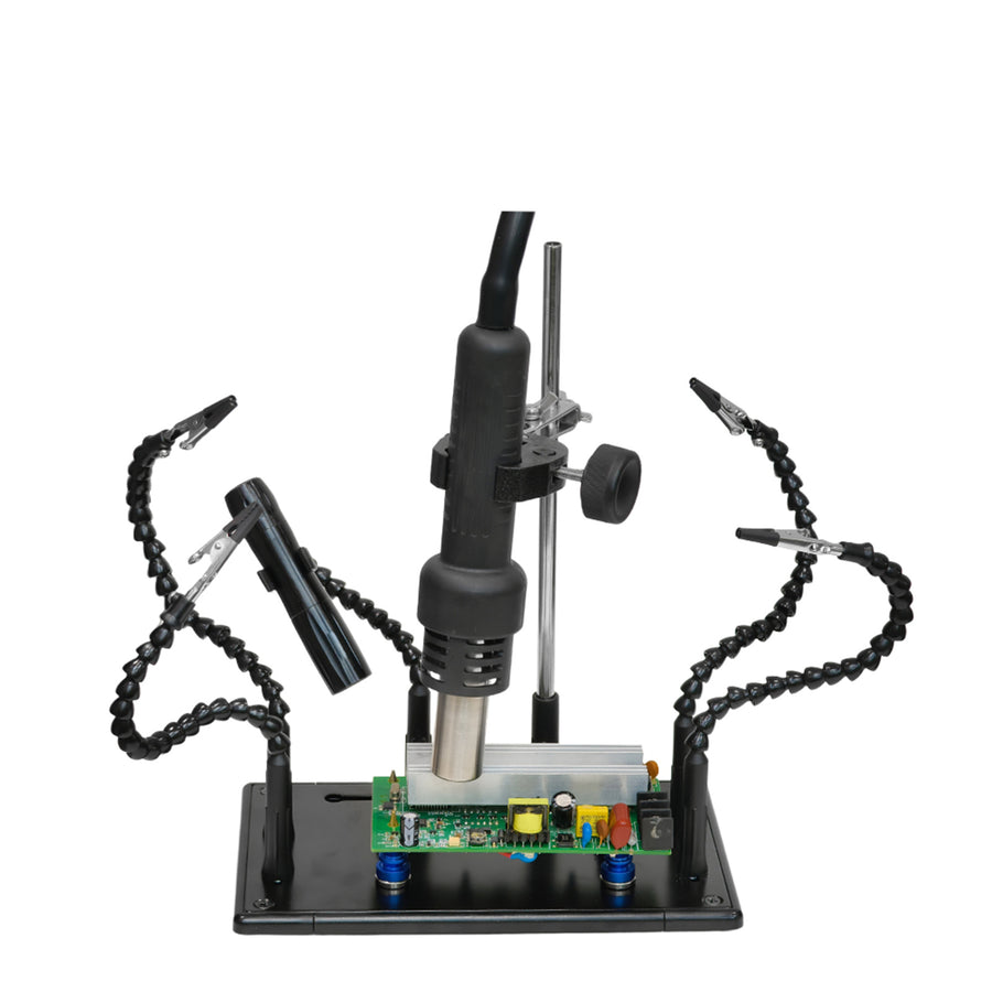ProsKit SN-398 Multi-Function PCB Soldering Helping Hands 4* Flexible Clip Arm and a Gooseneck Light