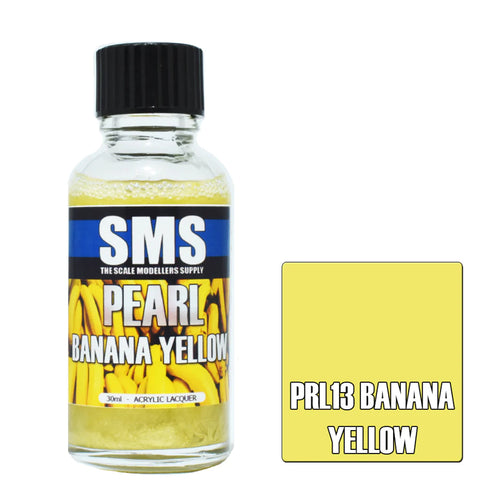 SMS PRL13 - AIRBRUSH PAINT 30ML PEARL BANANA YELLOW ACRYLIC LACQUER SCALE MODELLERS SUPPLY