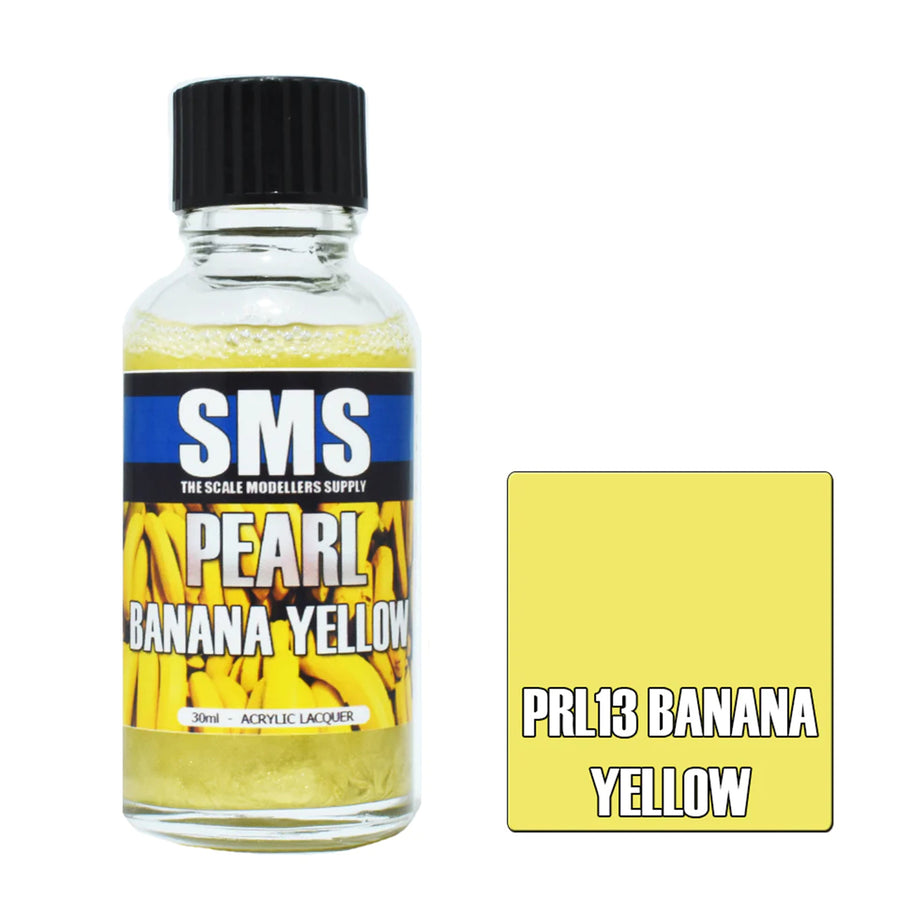 SMS PRL13 - AIRBRUSHFARBE 30ML PERLMUTT-BANANENGELB ACRYLIC LACQUER SCALE MODELLERS SUPPLY