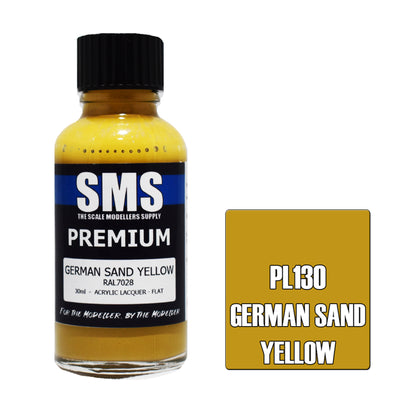 SMS PL130 - AIRBRUSHFARBE 30ML PREMIUM DEUTSCHES SANDGELB ACRYLLACK FÜR MODELLBAUER
