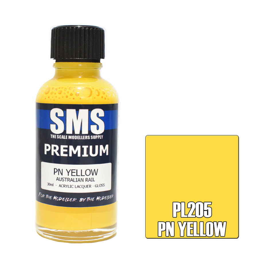 SMS PL205 - AIR BRUSH FARBE 30ML PREMIUM PN GELB ACRYLLACK MODELLBAUBEDARF