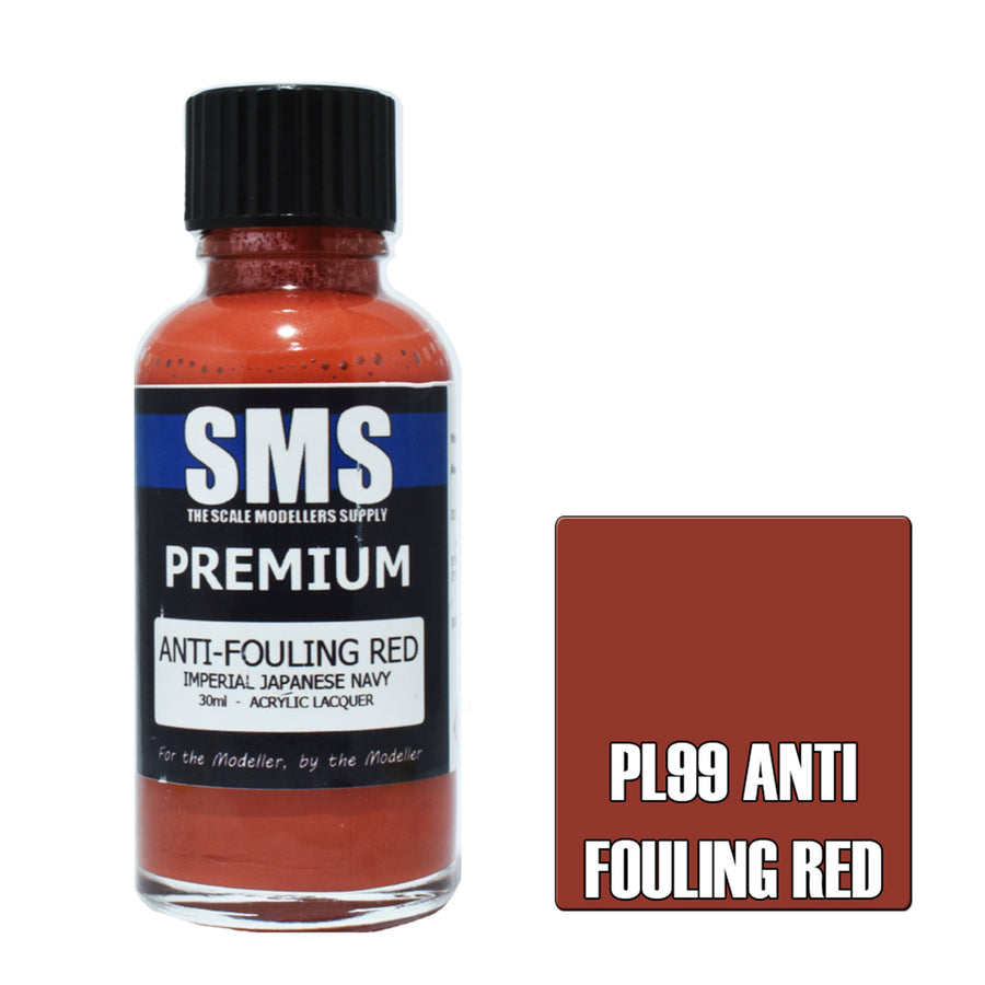 SMS PL99 - AIRBRUSH PAINT 30ML PREMIUM ANTI FOULING RED ACRYLIC LACQUER SCALE MODELLERS SUPPLY