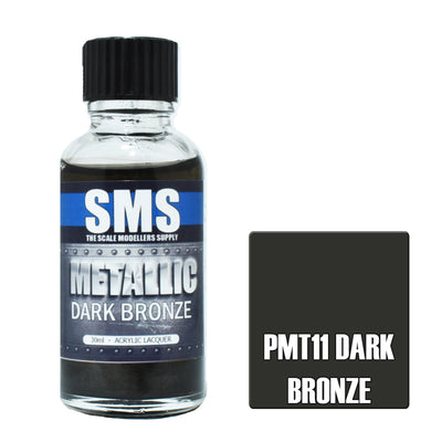 SMS PMT11 – AIRBRUSHFARBE 30ML METALLIC DUNKELBRONZE ACRYLLACK FÜR MODELLBAUER