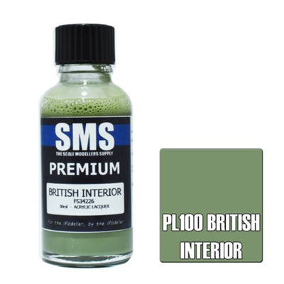 SMS PL100 - AIR BRUSH FARBE 30ML PREMIUM BRITISH INTERIOR ACRYL LACK SCALE MODELLERS SUPPLY