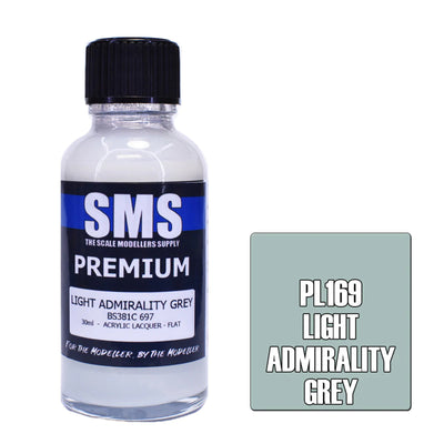 SMS PL169 - AIRBRUSHFARBE 30ML PREMIUM HELL ADMIRALITÄTSGRAU ACRYLLACK FÜR MODELLBAUER