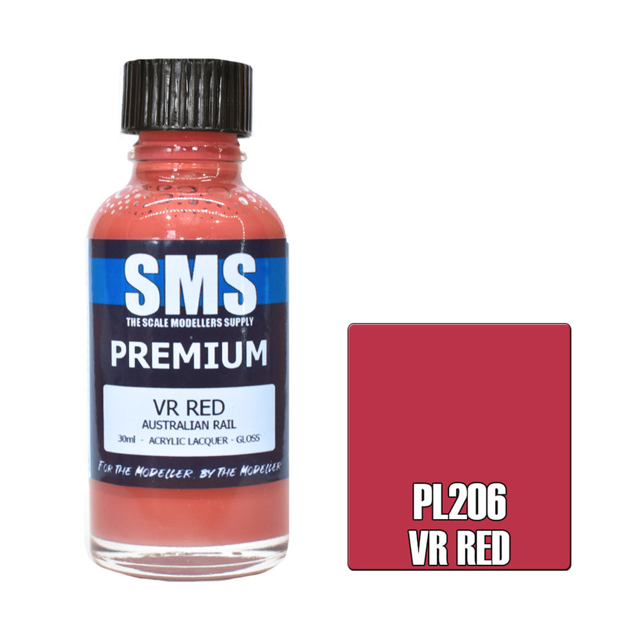 SMS PL206 - AIR BRUSH FARBE 30ML PREMIUM VR ROT ACRYL-LACK MODELLBAU ZUBEHÖR