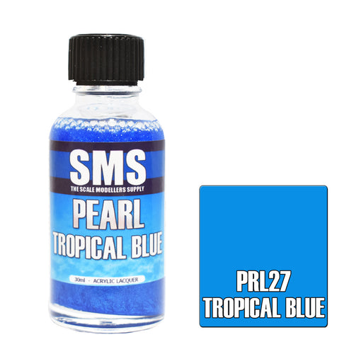 SMS PRL27 - AIRBRUSH PAINT 30ML PEARL TROPICAL BLUE ACRYLIC LACQUER SCALE MODELLERS SUPPLY