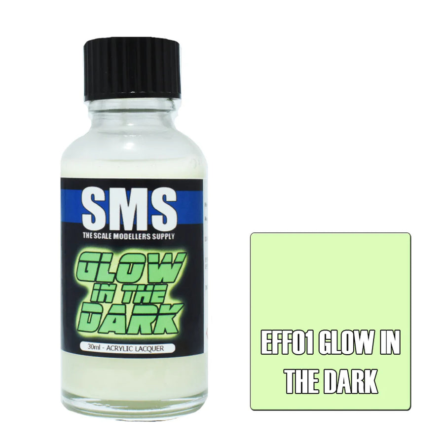 SMS EF01 - AIRBRUSH PAINT 30ML EFFECTS GLOW IN THE DARK ACRYLIC LACQUER SCALE MODELLERS SUPPLY