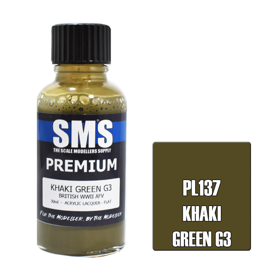 SMS PL137 - AIRBRUSH-FARBE 30ML PREMIUM KHAKI GRÜN G3 ACRYLICLACK MODELLBAUERBEDARF