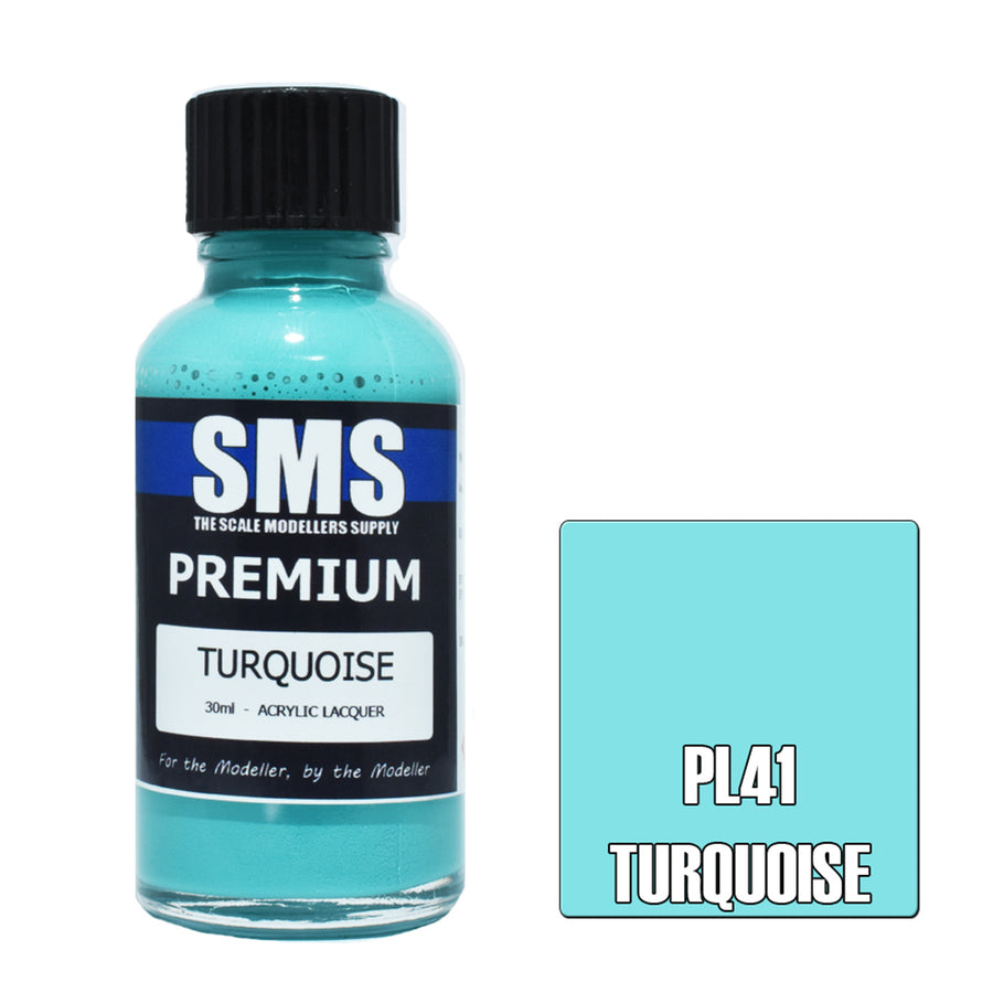 SMS PL41 - AIR BRUSH PAINT 30ML PREMIUM TURQUOISE ACRYLIC LACQUER SCALE MODELLERS SUPPLY
