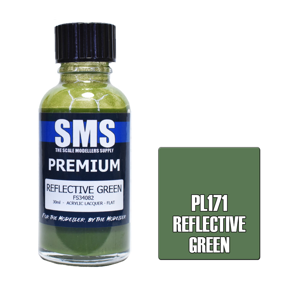 SMS PL171 - AIR BRUSH PAINT 30ML PREMIUM REFLECTIVE GREEN  ACRYLIC LACQUER SCALE MODELLERS SUPPLY