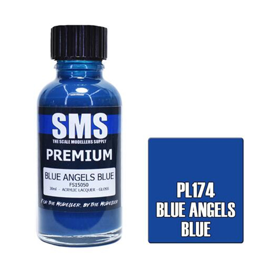 SMS PL174 - AIR BRUSH PAINT 30ML PREMIUM BLUE ANGELS BLUE  ACRYLIC LACQUER SCALE MODELLERS SUPPLY