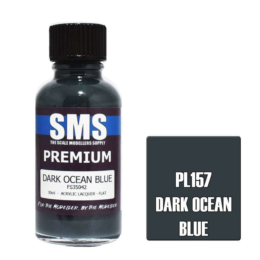 SMS PL157 - AIR BRUSH PAINT 30ML PREMIUM DARK OCEAN BLUE ACRYLIC LACQUER SCALE MODELLERS SUPPLY