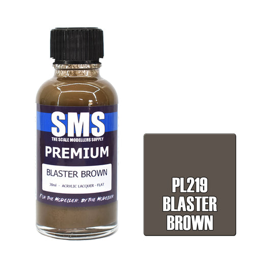 SMS PL219 - AIR BRUSH PAINT 30ML PREMIUM BLASTER BROWN ACRYLIC LACQUER SCALE MODELLERS SUPPLY