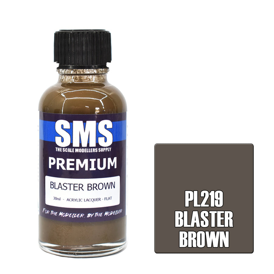 SMS PL219 - AIR BRUSH PAINT 30ML PREMIUM BLASTER BROWN ACRYLIC LACQUER SCALE MODELLERS SUPPLY