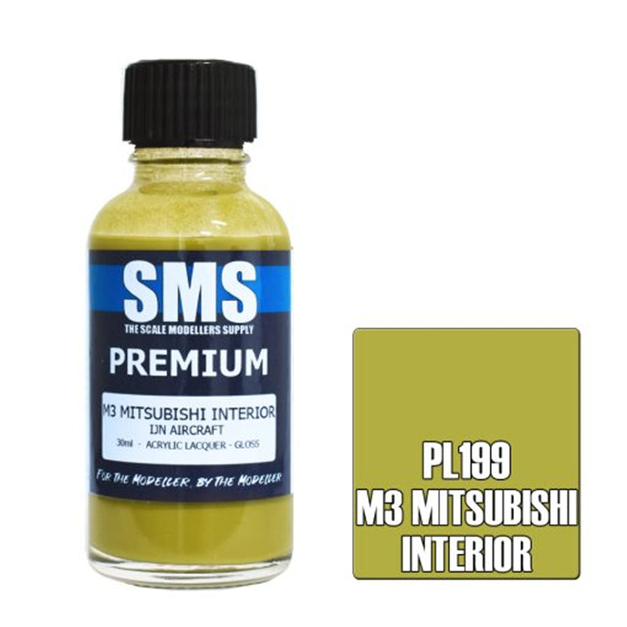 SMS PL199 - AIR BRUSH PAINT 30ML PREMIUM M3 MITSUBISHI INTERIOR  ACRYLIC LACQUER SCALE MODELLERS SUPPLY