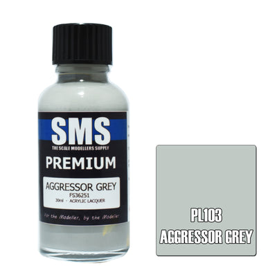 SMS PL103 - AIRBRUSH-FARBE 30ML PREMIUM AGGRESSOR GREY ACRYL-LACK MODELLBAUBEDARF