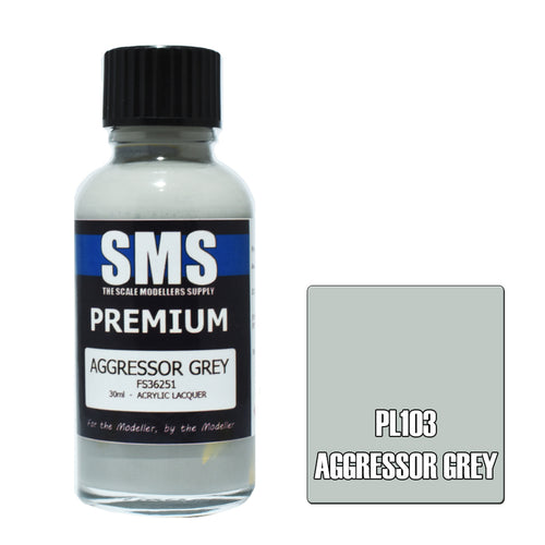 SMS PL103 - AIR BRUSH PAINT 30ML PREMIUM AGGRESSOR GREY ACRYLIC LACQUER SCALE MODELLERS SUPPLY