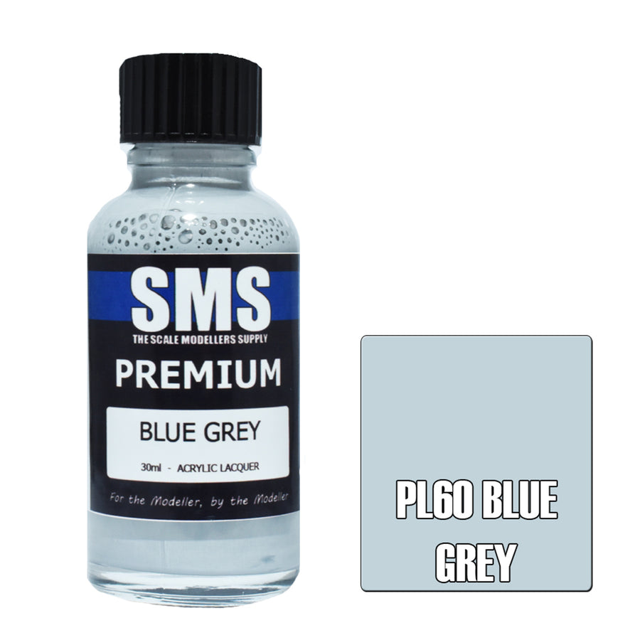 SMS PL60 - AIRBRUSHFARBE 30ML PREMIUM BLAUGRAU ACRYL LACK SCALE MODELLERS SUPPLY