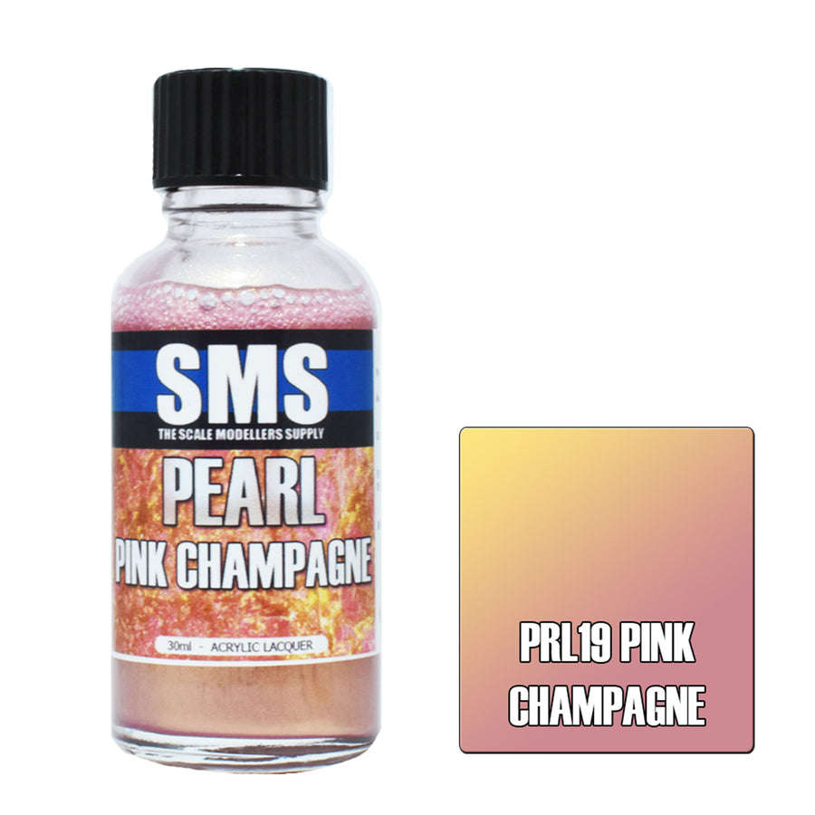 SMS PRL19 – AIRBRUSHFARBE 30ML PERLMUTT ROSÉ-CHAMPAGNER ACRYLLACK FÜR MODELLBAUER