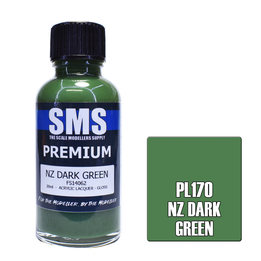 SMS PL170 - AIR BRUSH PAINT 30ML PREMIUM NZ DARK GREEN  ACRYLIC LACQUER SCALE MODELLERS SUPPLY