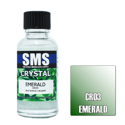 SMS CR03 - AIRBRUSH FARBE 30ML KRISTALL SMARAGD ACRYLLACK MODELLBAU ZUBEHÖR