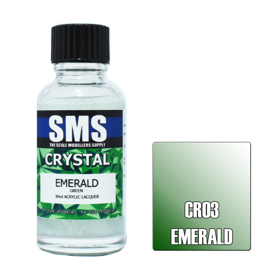 SMS CR03 - AIRBRUSH FARBE 30ML KRISTALL SMARAGD ACRYLLACK MODELLBAU ZUBEHÖR