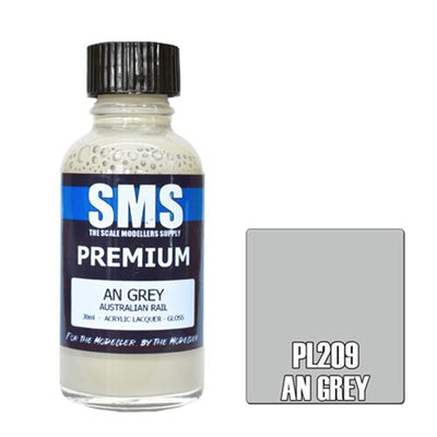 SMS PL209 - AIR BRUSH FARBE 30ML PREMIUM AN GRAU ACRYLLACK MODELLBAU BEDARF