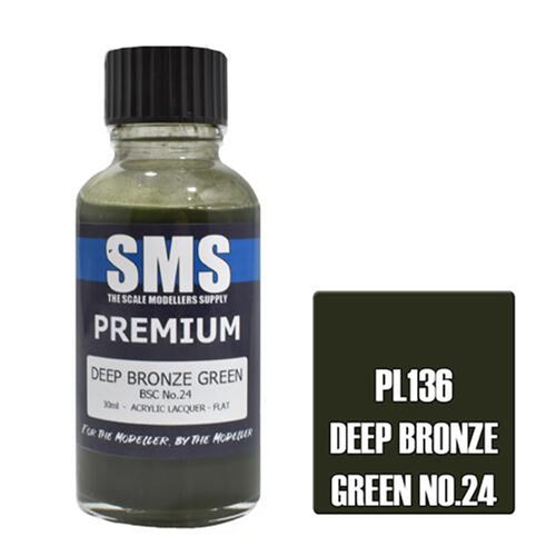 SMS PL136 - AIR BRUSH PAINT 30ML PREMIUM DEEP BRONZE GREEN ACRYLIC LACQUER SCALE MODELLERS SUPPLY