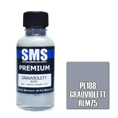 SMS PL188 - AIR BRUSH PAINT 30ML PREMIUM GRAUVIOLETT RLM75  ACRYLIC LACQUER SCALE MODELLERS SUPPLY