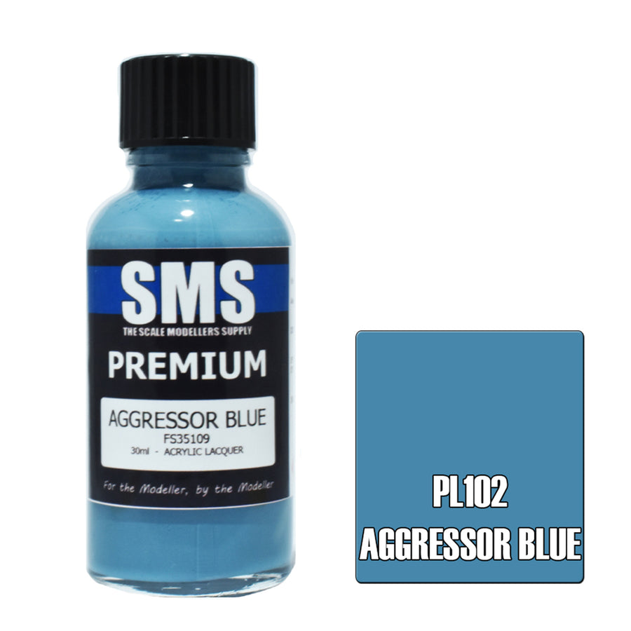 SMS PL102 - AIR BRUSH PAINT 30ML PREMIUM AGGRESSOR BLUE ACRYLIC LACQUER SCALE MODELLERS SUPPLY