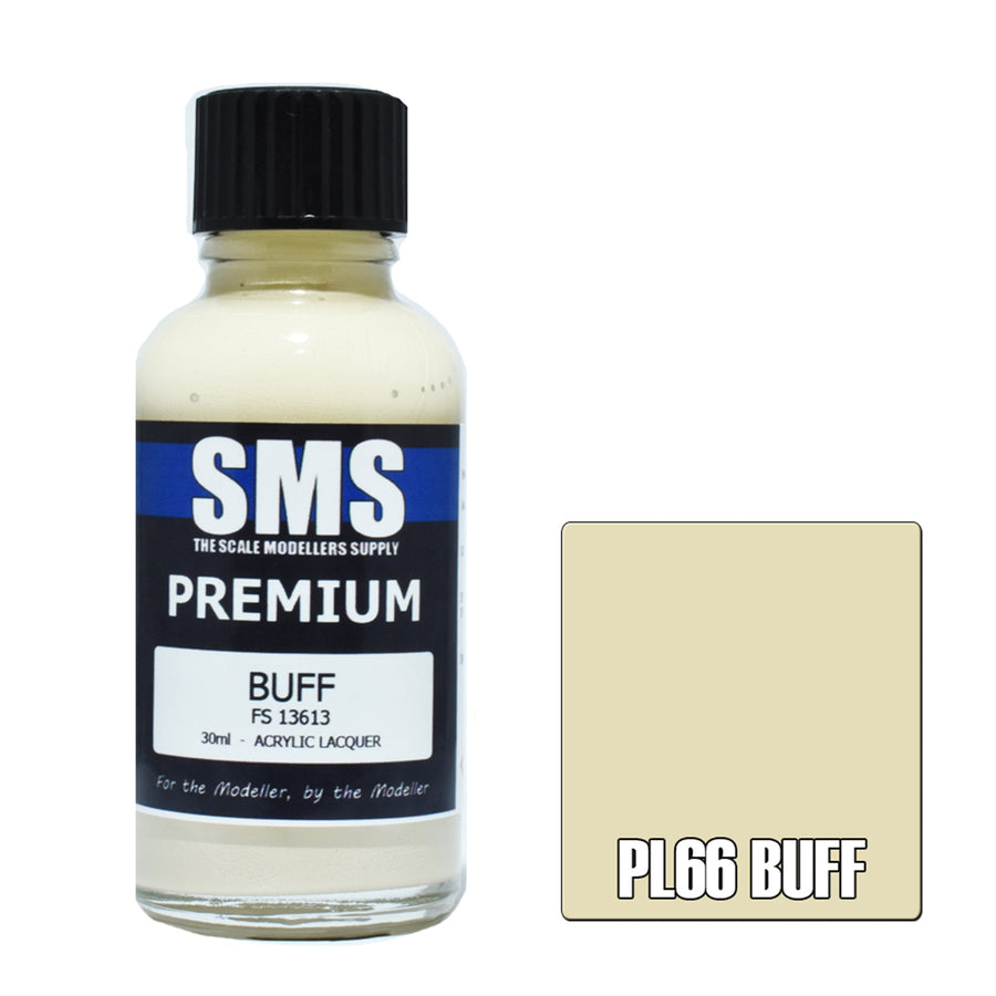 SMS PL66 - AIR BRUSH PAINT 30ML PREMIUM BUFF  ACRYLIC LACQUER SCALE MODELLERS SUPPLY