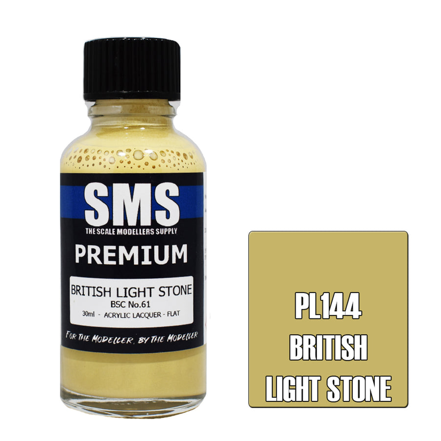 SMS PL144 - AIR BRUSH PAINT 30ML PREMIUM BRITISH LIGHT STONE  ACRYLIC LACQUER SCALE MODELLERS SUPPLY