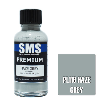 SMS AIR BRUSH PAINT 30ML PREMIUM HAZE GREY ACRYLIC LACQUER SCALE MODELLERS SUPPLY