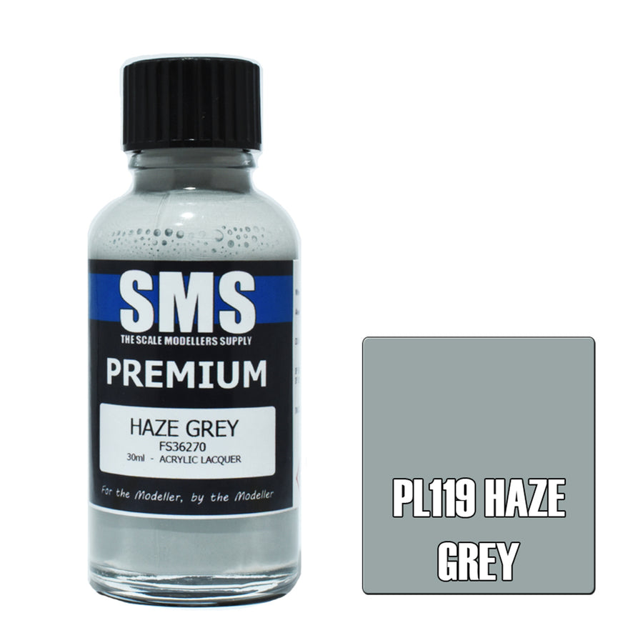 SMS AIR BRUSH PAINT 30ML PREMIUM HAZE GREY ACRYLIC LACQUER SCALE MODELLERS SUPPLY