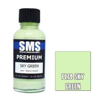 SMS PL14 - AIRBRUSHFARBE 30ML PREMIUM HIMMELGRÜN ACRYLLACK MODELLBAUBEDARF