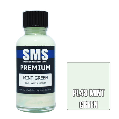 SMS PL48 - AIR BRUSH PAINT 30ML PREMIUM MINT GREEN ACRYLIC LACQUER SCALE MODELLERS SUPPLY