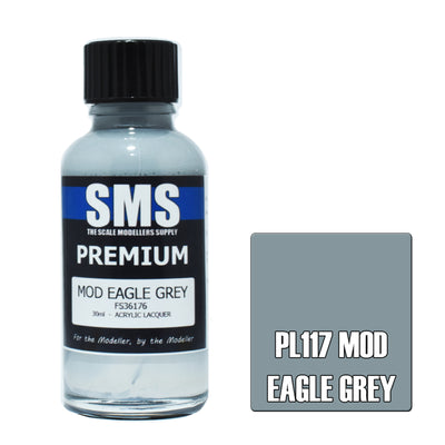 SMS PL117 - AIRBRUSHFARBE 30ML PREMIUM MOD EAGLE GREY ACRYLLACK SCALE MODELLERS SUPPLY