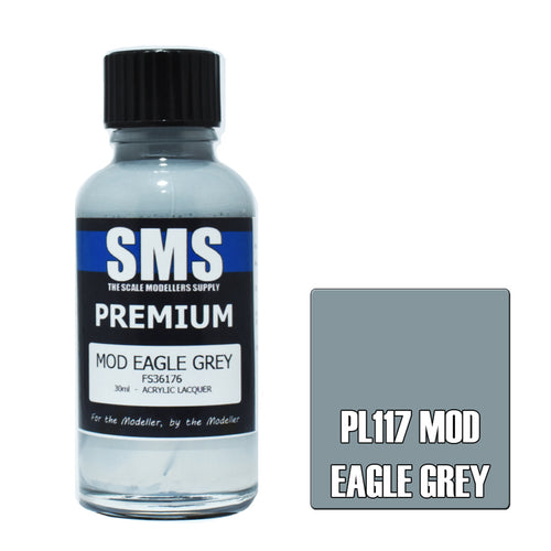 SMS PL117 - AIR BRUSH PAINT 30ML PREMIUM MOD EAGLE GREY ACRYLIC LACQUER SCALE MODELLERS SUPPLY