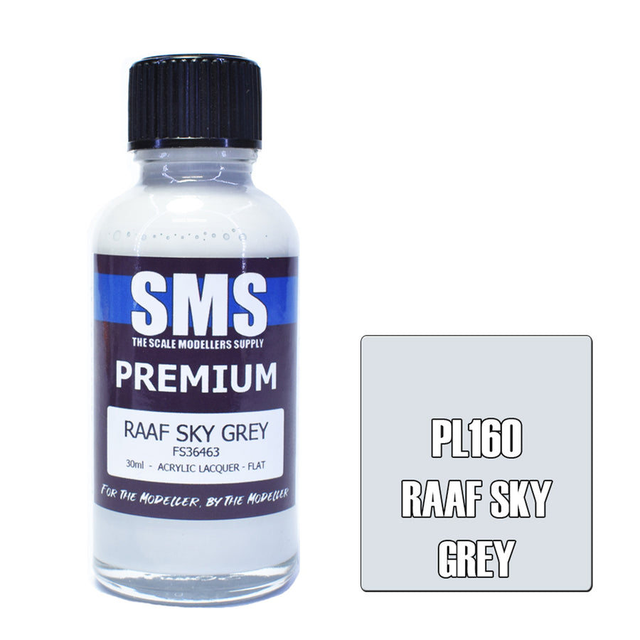 SMS PL160 - AIR BRUSH PAINT 30ML PREMIUM RAAF SKY GREY  ACRYLIC LACQUER SCALE MODELLERS SUPPLY