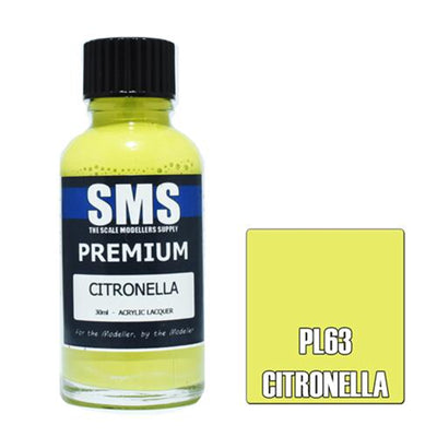 SMS PL63 - AIRBRUSH-FARBE 30ML PREMIUM-CITRONELLA-ACRYLLACK FÜR MODELLBAUER