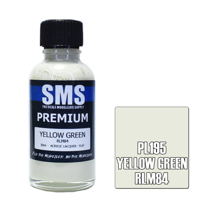 SMS PL195 - AIR BRUSH PAINT 30ML PREMIUM YELLOW GREEN RLM84 ACRYLIC LACQUER SCALE MODELLERS SUPPLY