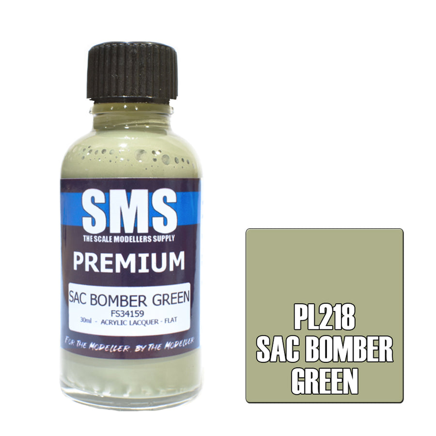 SMS PL218 - AIRBRUSH-FARBE 30ML PREMIUM SAC BOMBER GRÜN ACRYLLACK MODELLBAUBEDARF