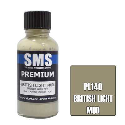 SMS PL140 - AIRBRUSHFARBE 30ML PREMIUM BRITISH LIGHT MUD ACRYLLACK FÜR MODELLBAUER