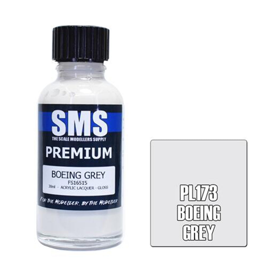 SMS PL173 - AIR BRUSH PAINT 30ML PREMIUM BOEING GREY  ACRYLIC LACQUER SCALE MODELLERS SUPPLY